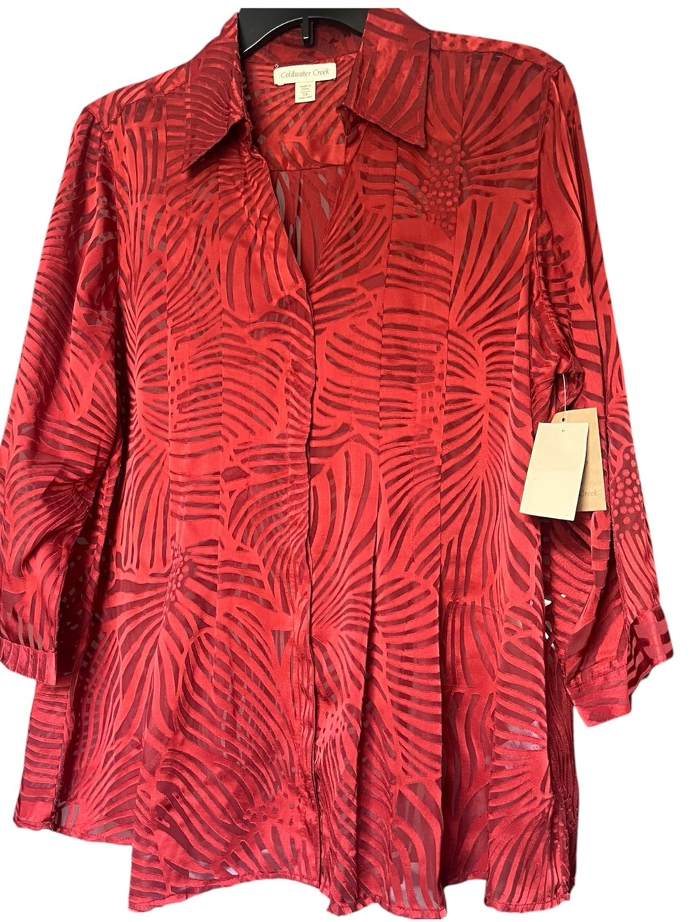 Coldwater Creek Size 1X Burnout Blouse